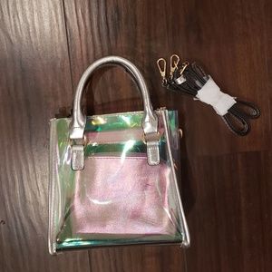 Iridescent clear purse